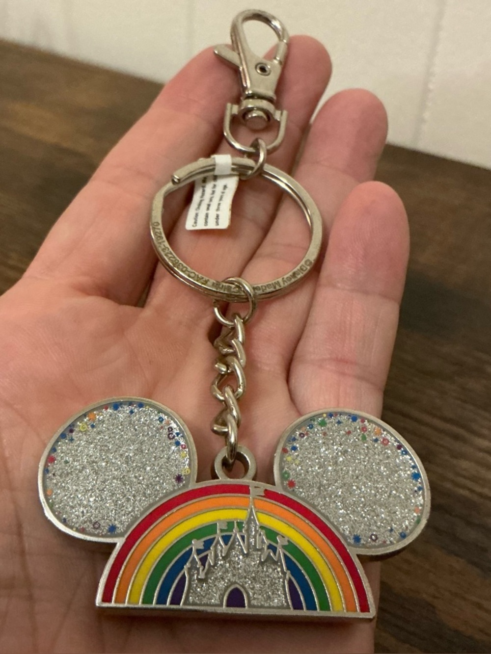 A Rare HTF Disney Pride Collection Mickey Mouse Ear Hat Keychain Keyring Key Fob
